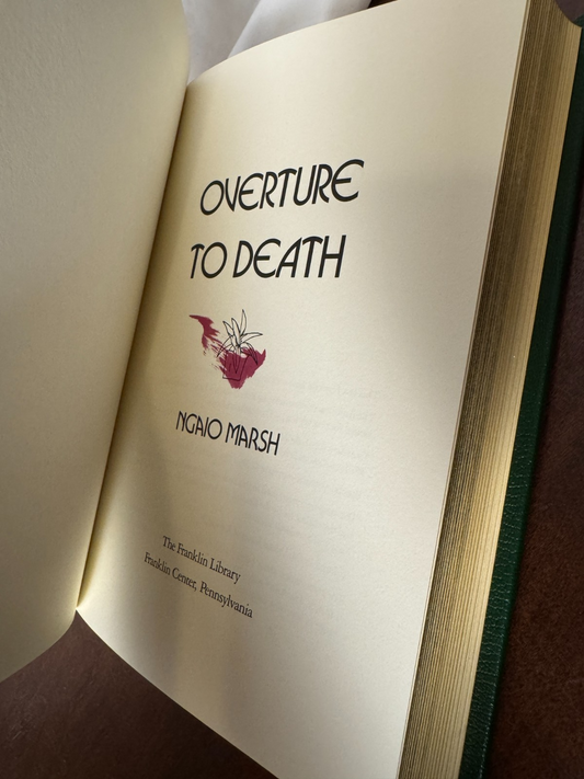 Cover of Overture to Death by Ngaio Marsh, Franklin Library Leather Bound Edition