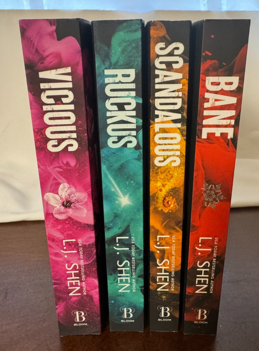 Cover of Sinners of Saint Collector Set by L.J. Shen, Custom Sprayed Edges, Includes Signed Copy of Vicious