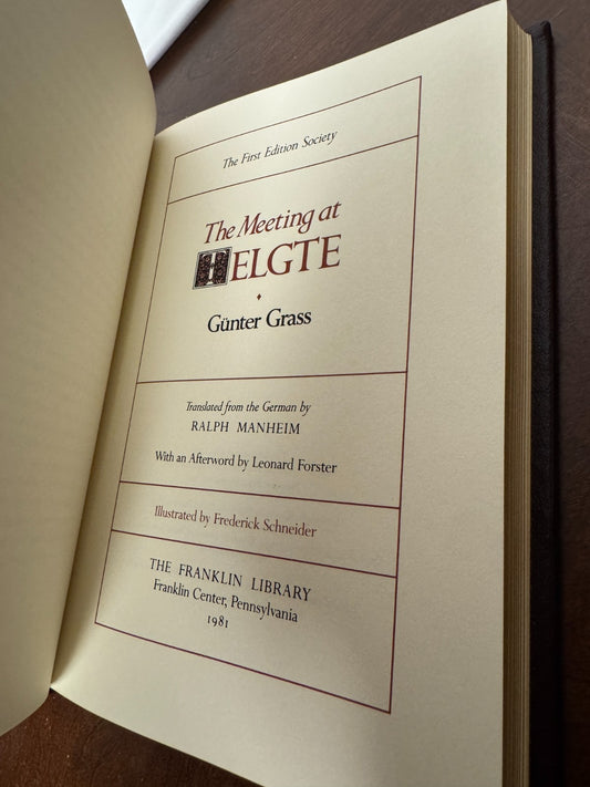 Cover of The Meeting at Telgte by Günter Grass, Franklin Library First Edition, Leather Bound