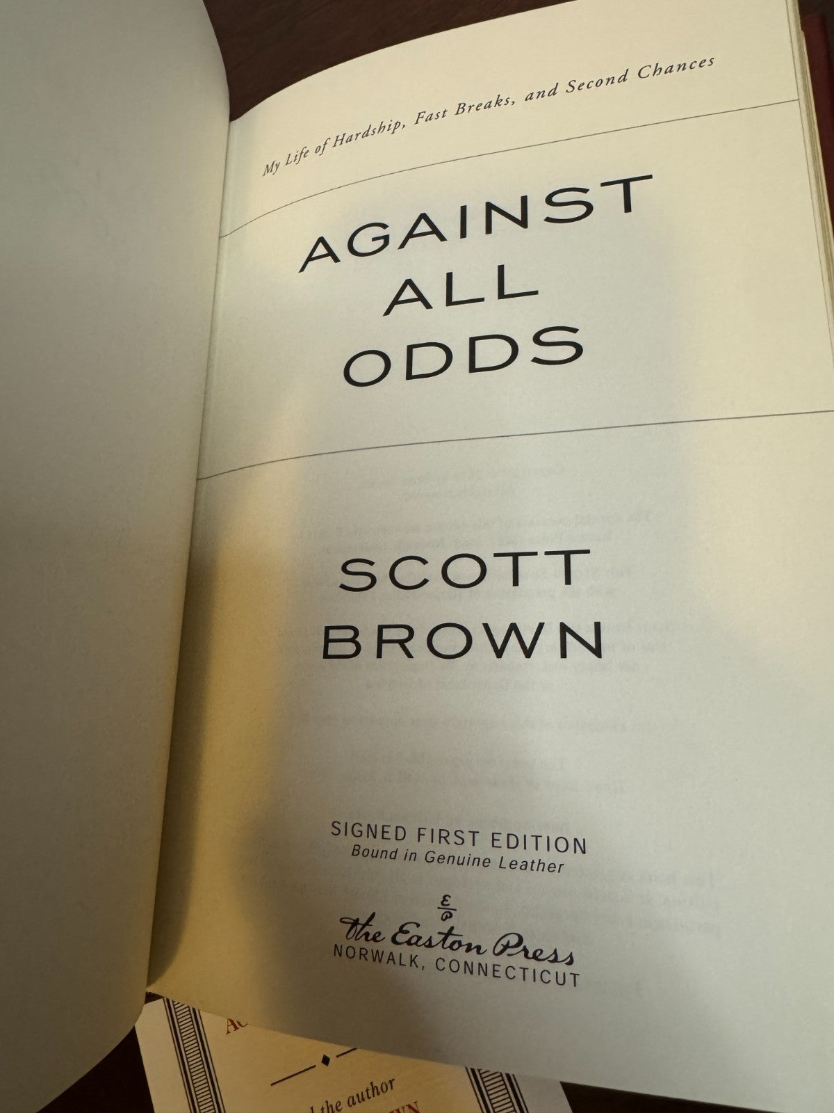 Against All Odds signed Scott Brown Easton Press – photo 10