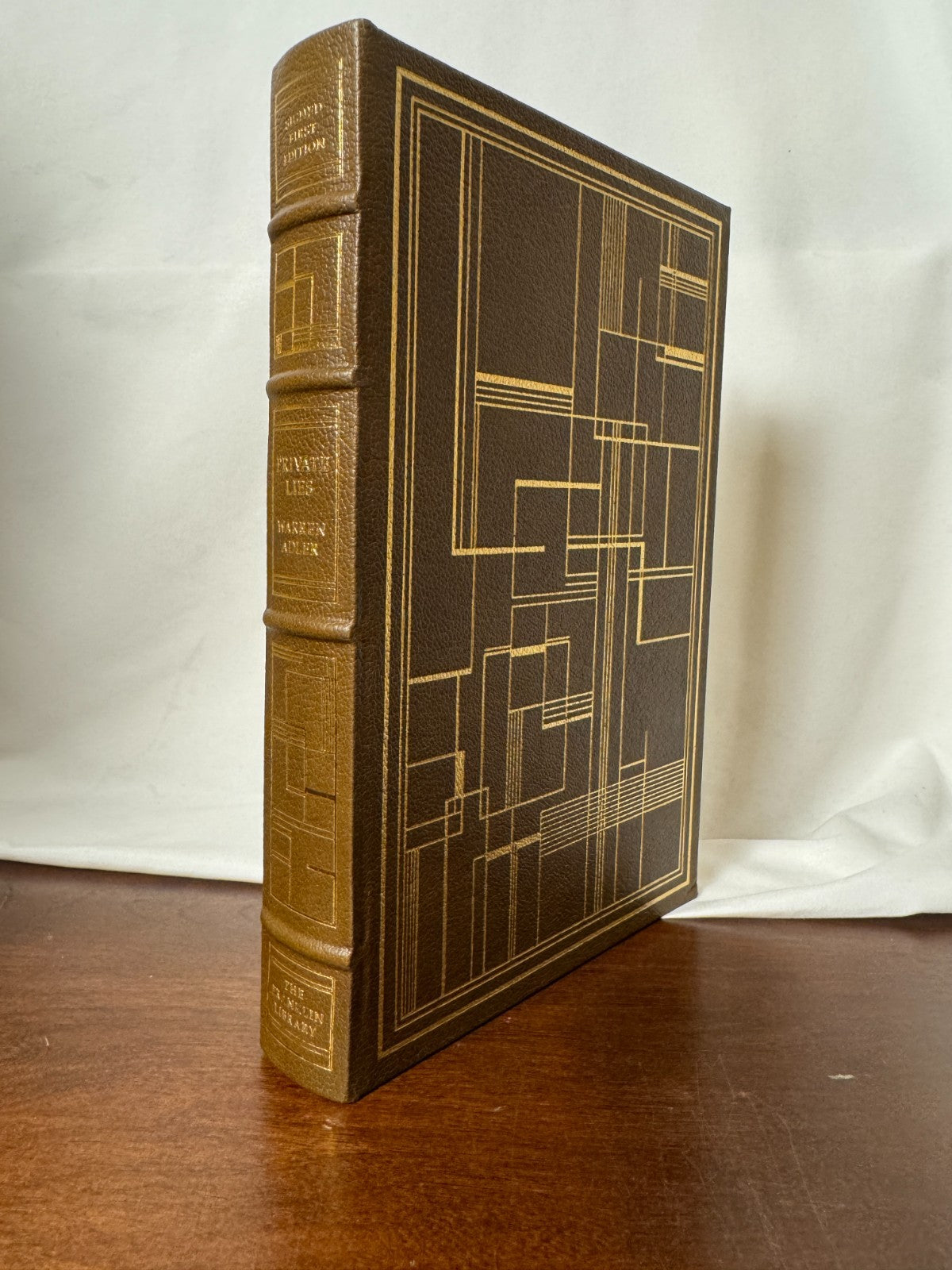 Cover of Private Lies by Warren Adler, Signed Limited First Edition, Franklin Library Leather Bound