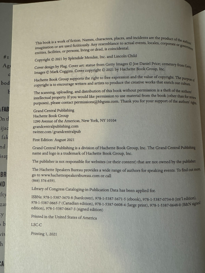 Bloodless by Preston and Child hardcover – photo 3