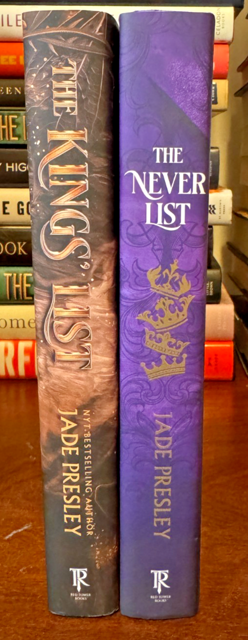 Cover of The Never List & The King's List by Jade Presley, Sprayed Edge Hardcover Bundle