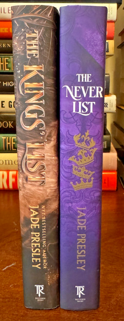 Cover of The Never List & The King's List by Jade Presley, Sprayed Edge Hardcover Bundle