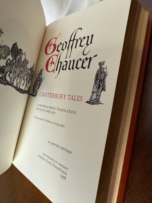 Cover of The Canterbury Tales by Geoffrey Chaucer, Franklin Library Limited Edition, Leather Bound