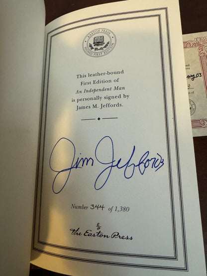 An Independent Man signed Jim Jeffords Easton Press – photo 7