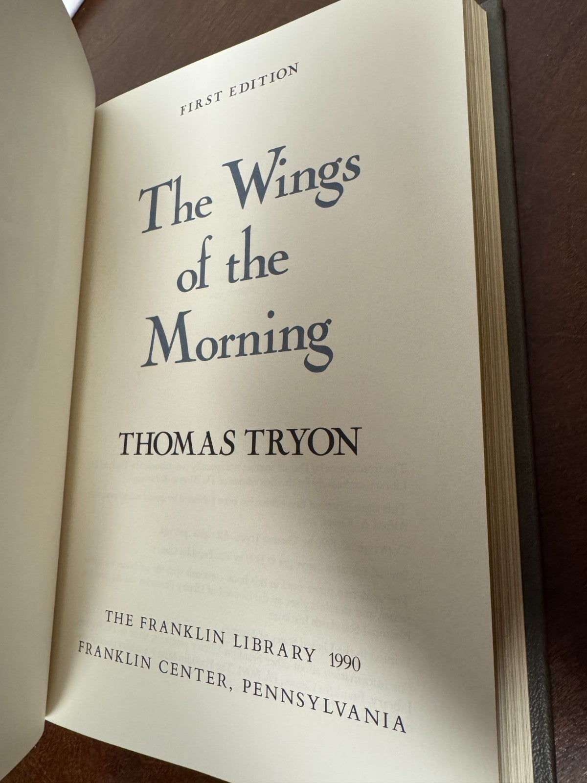 The Wings of the Morning signed Thomas Tryon Franklin edition – photo 2