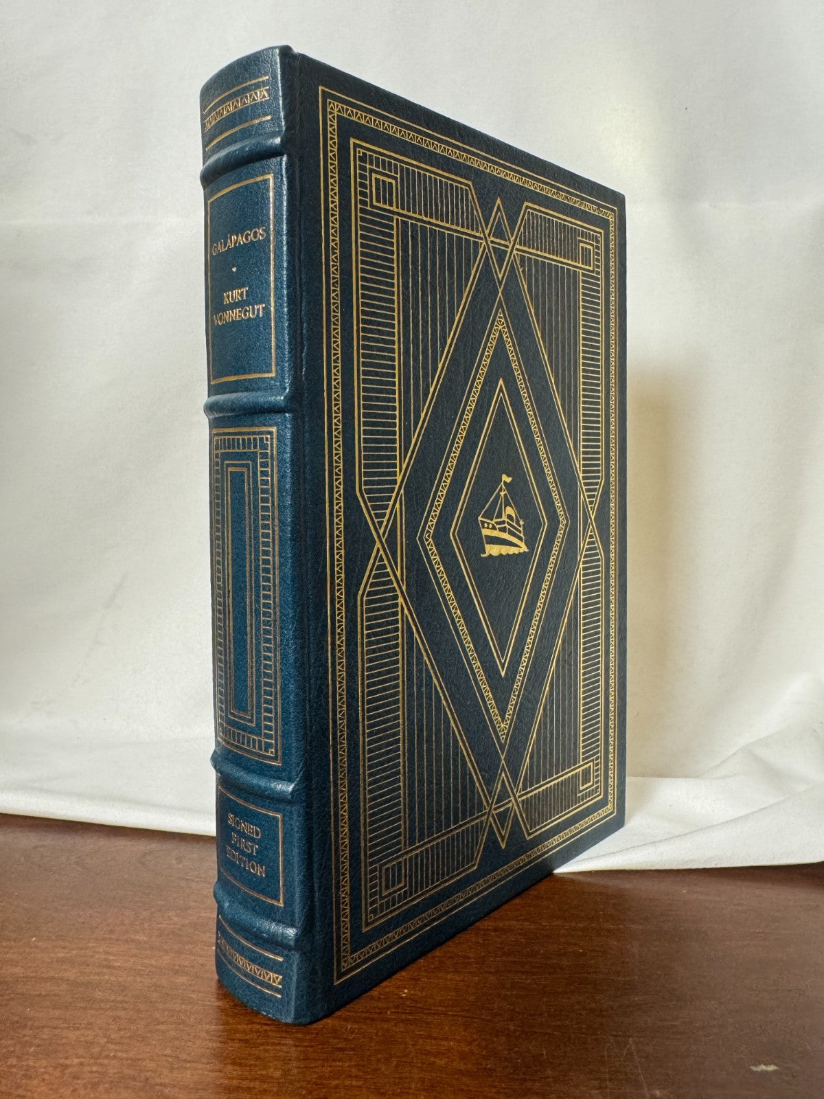 Cover of Galápagos by Kurt Vonnegut, Signed First Edition, Franklin Library Leather Bound (1985)