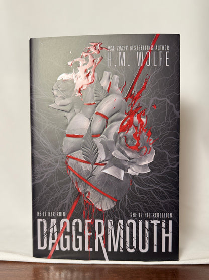 Cover of Daggermouth (The Heart Duology, Book 1) by H.M. Wolfe, First Printing Special Edition with Sprayed Edges