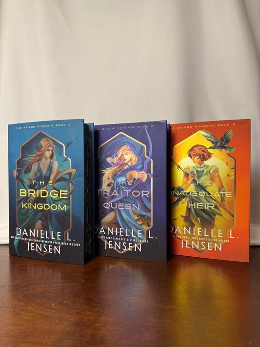 The Bridge Kingdom Deluxe Trilogy by Danielle L. Jensen – Books 1–3, Deluxe Hardcovers with Designed Sprayed Edges