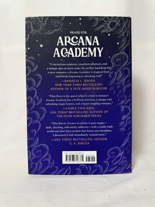 Cover of Prince of Swords (Arcana Academy, Book 2) by Elise Kova, First Edition Hardcover with Sprayed Edges