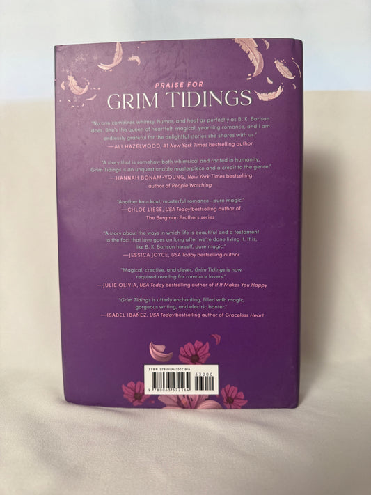 Cover of Grim Tidings: A Grim Reaper x Guardian Angel Romance (Ghosted, Book 2) by B.K. Borison, Hardcover