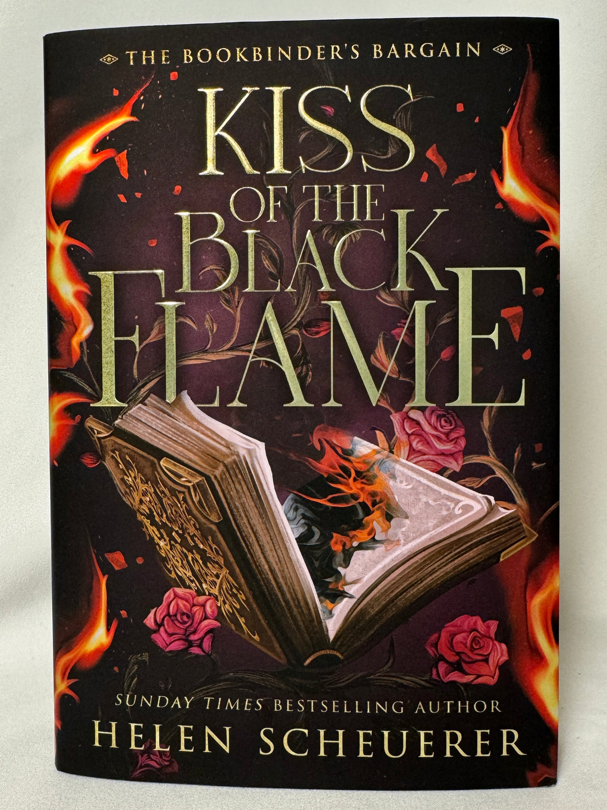 Cover of Kiss of the Black Flame (The Bookbinder's Bargain, Book 1) by Helen Scheuerer