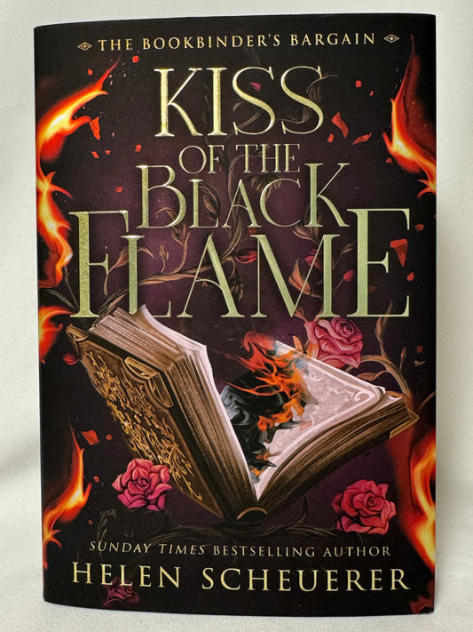Cover of Kiss of the Black Flame (The Bookbinder's Bargain, Book 1) by Helen Scheuerer
